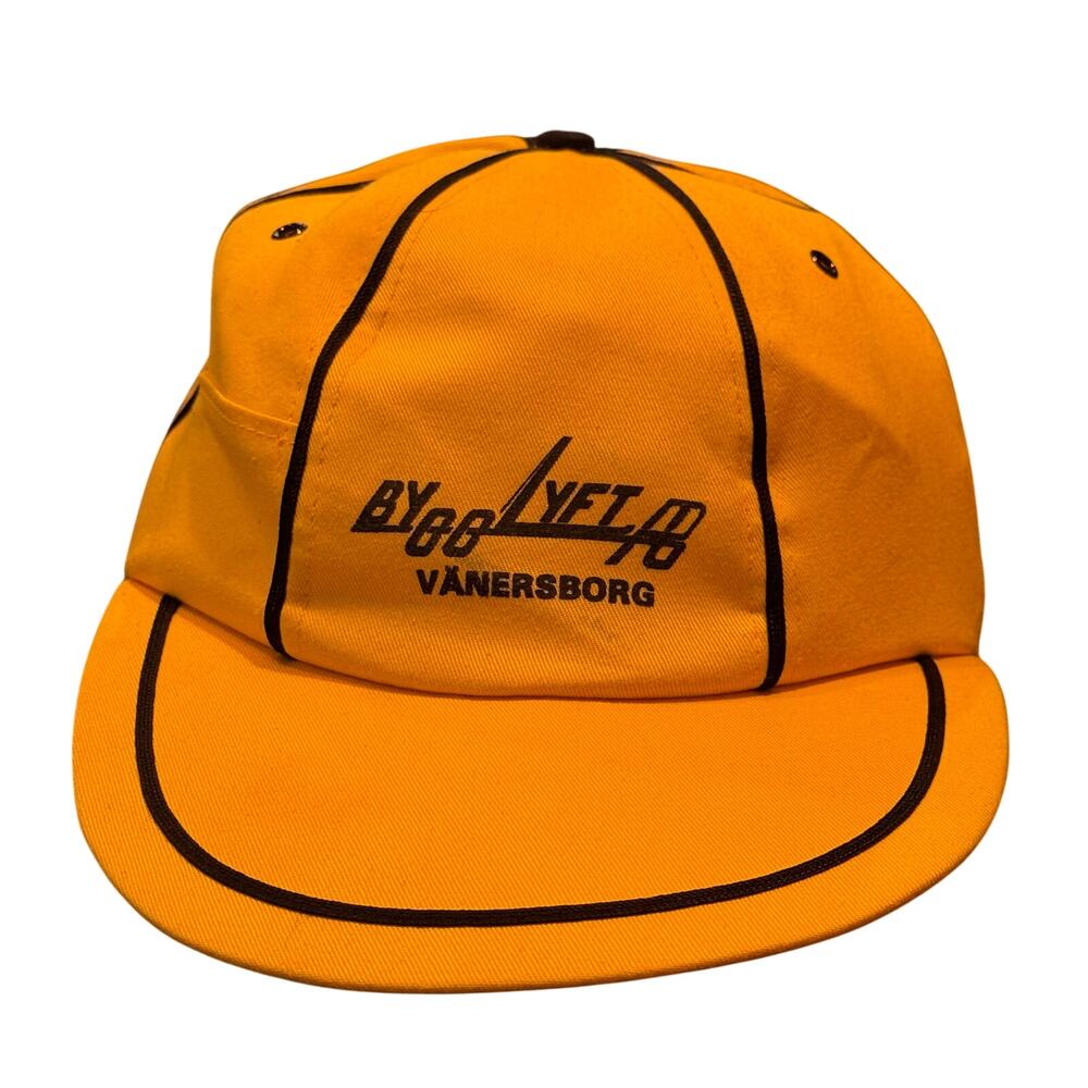 Bygglyft AB Vanersborg Yellow Baseball Hat with Black Piping Sweden